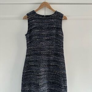 Diane Von Furstenberg Navy Pink and White Midi Dress- Size 12